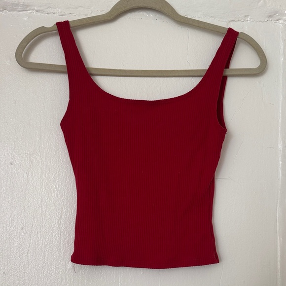 Reformation Red Ribbed Scoop Tank - Picture 4 of 4